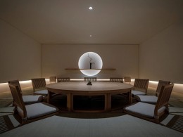 琢心社茶室-山，石，景的相互映衬室内灯光设计