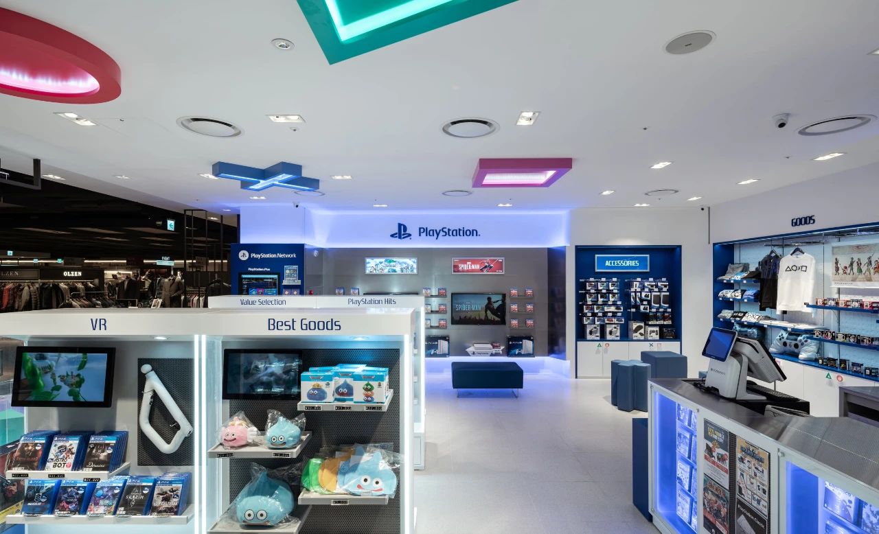 灯光设计,射灯,深圳PlayStation商店游戏道具专卖店灯光设计案例